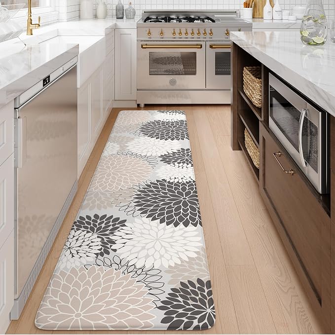 KIMODE Kitchen Mats Cushioned Anti Fatigue Comfort Kitchen Runner Rugs | 20"x71"Pink, Floral,Farmhouse,Waterproof Kitchen Mat ,Comfort Standing,Wipe Clean,Kitchen Runner Rug Laundry Sink Floor