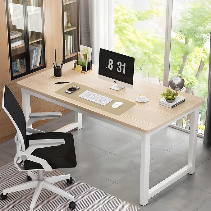 AFIING Apricot Desk Pad 31.5" x 12", Leather Desk Mat | Waterproof PU Leather, Non-Slip Rubber Base, Modern Desk Decor, Office & Home