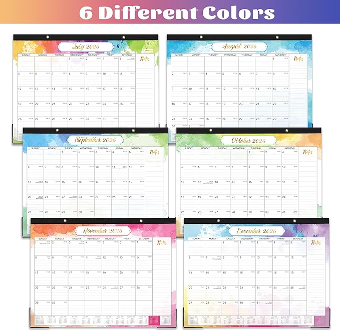 2026-2027 Desk Calendar - July 2026 - December 2027, 14.6" x 11.4" 2026-2027 Calendar, 18 Months Desk Calendar, Desk Pad, Colorful