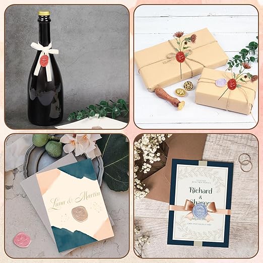 21 Pcs Wax Seal Stamp Kit, Vintage Classic Brass Wax Stamp Seal Head with Wooden Handle for Wedding Party Invitation Greeting Cards Envelopes Gift Wrapping Letter