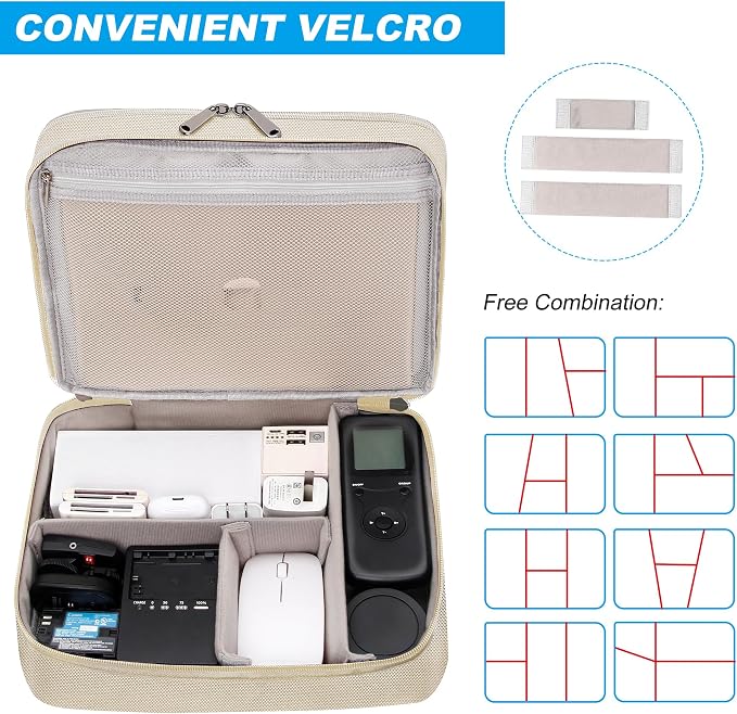 CILLA Electronic Organizer Travel Case, Travel Cord Organizer Case Portable Waterproof Cable Organizer Bag for Charger, Cord, USB, Power Bank, Earphone
