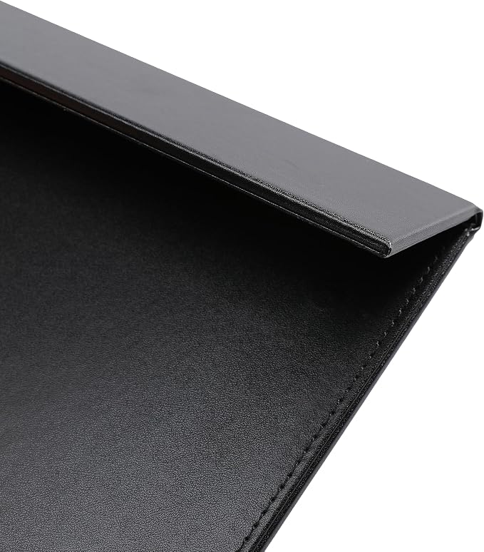 34" x 20" Leather Desk Blotter with Side Rails for Writing Leather Executive Desk Pad Protector Desk Mat for Office Home Workplace Black
