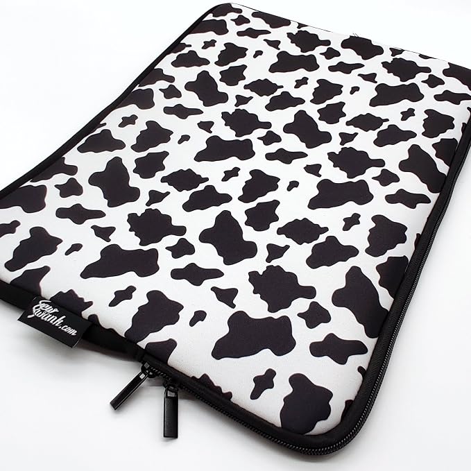 13-15 Inch Cow Print Laptop Sleeve Case/Water-Resistant Neoprene Notebook Computer Pocket Tablet Briefcase Carrying Bag/Pouch Skin Cover for HP/Dell/Lenovo/Asus/Acer/Apple