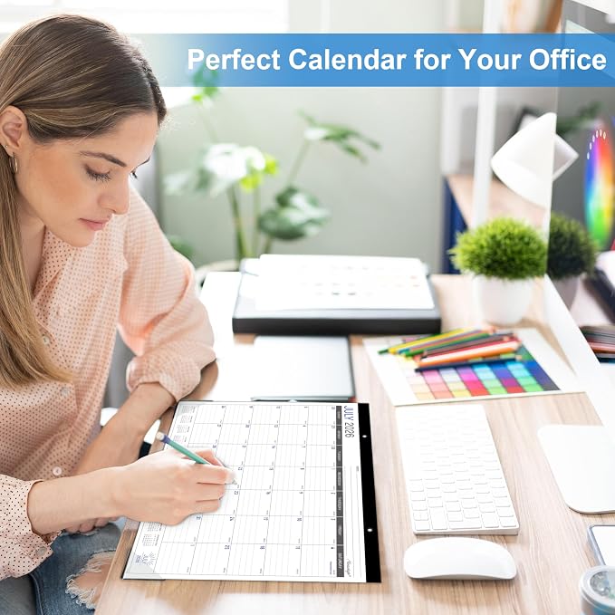 2027 Desk Calendar - Desk/Wall Calendar 2026-2027, Jul 2026 - Dec 2027, 26-27 Calendars 18 Month, Desk Calendars with Corner Protectors, Large Ruled Blocks, Thick Paper, Colorful, 14.6" x 11.5", Desktop Calendar for Daily Organizer