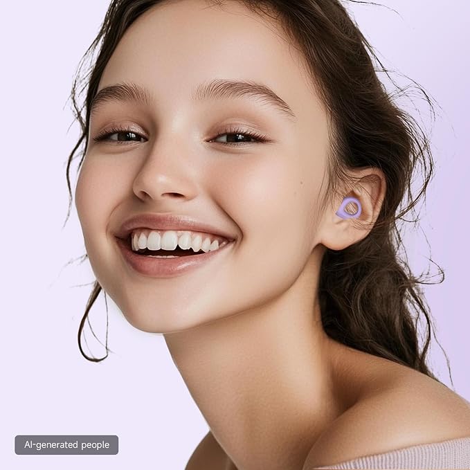 Ear Plugs for Sleeping Deep Focus, Travel, Snoring, 30dB Noise Reduction | Reusable Silicone Earplugs, Noise Cancelling, High Fidelity Hearing Protection, Violet