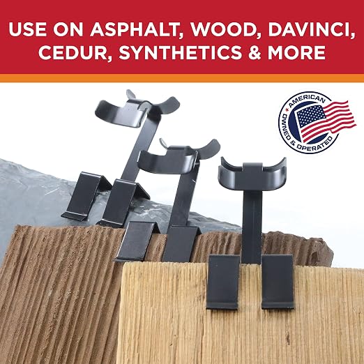 Roof Clips, Safe for Heat Tape, Electric Cable & Roof Heat Cable Installation, Prevents Roof Damage, Easy Nail-Free Outdoor Cable Clips, Your Ultimate Cable Clip (.825-25 Pack)