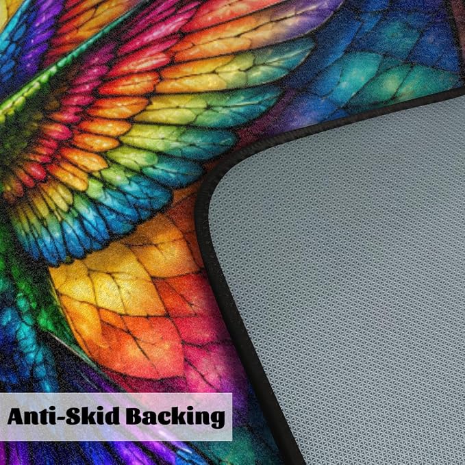 Hummingbird Kitchen Mats Cushioned Anti Fatigue Kitchen Rugs Non-Slip B-6 | Hummingbird Glass Painting Non-Slip Standing Desk Mat, Absorbent Kitchen Rug for Floor, Kitchen, Office, Sink, 20"×39"