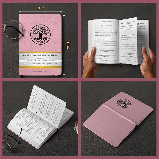 Foundations of Self Mastery Journal – Guided Daily Planner for Men & Women | Goal Setting, Gratitude, Manifestation, Affirmation, Reflection, Mindfulness, Productivity & Personal Growth (Pink)