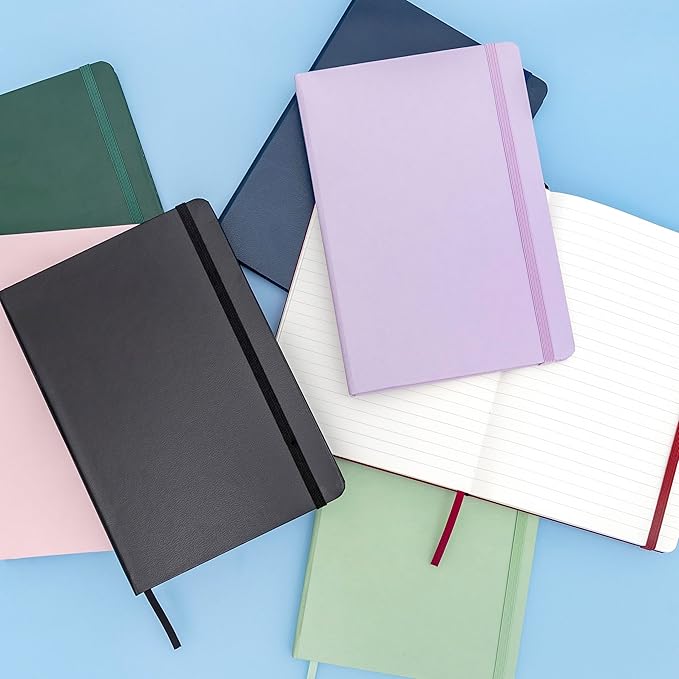 PAPERAGE Lined Journal Notebook, Hardcover Journal for Women & Men, 160 Pages, (5.6 in x 8 in), College Ruled Journaling Notebook for Work, School Supplies & Note Taking, (Sage Green)