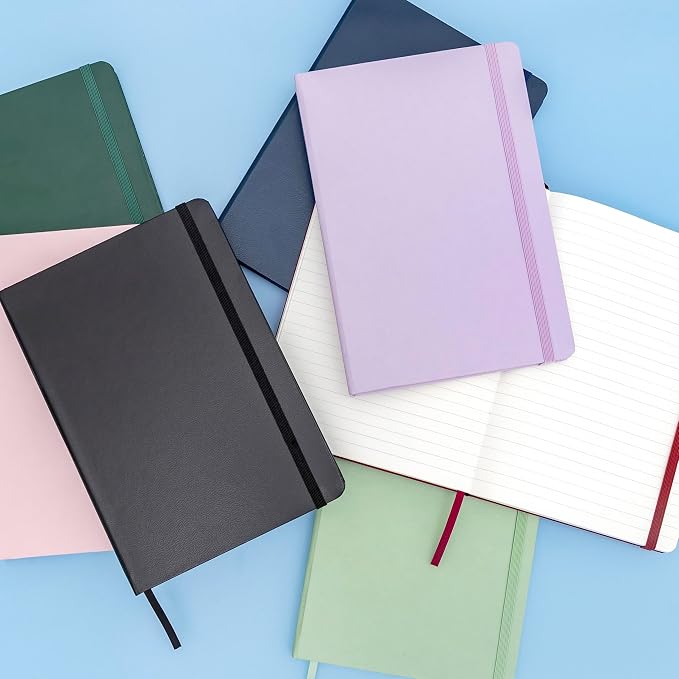 PAPERAGE Lined Journal Notebook, Hardcover Journal for Women & Men, 160 Pages, (5.6 in x 8 in), College Ruled Journaling Notebook for Work, School Supplies & Note Taking, (Green)