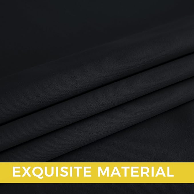 NICETOWN 95 Inch Blackout Curtains, Grommet 2 Panels Thermal Insulated Black Room Darkening Drapes, Extra Long Window Curtains for Bedroom Living Room