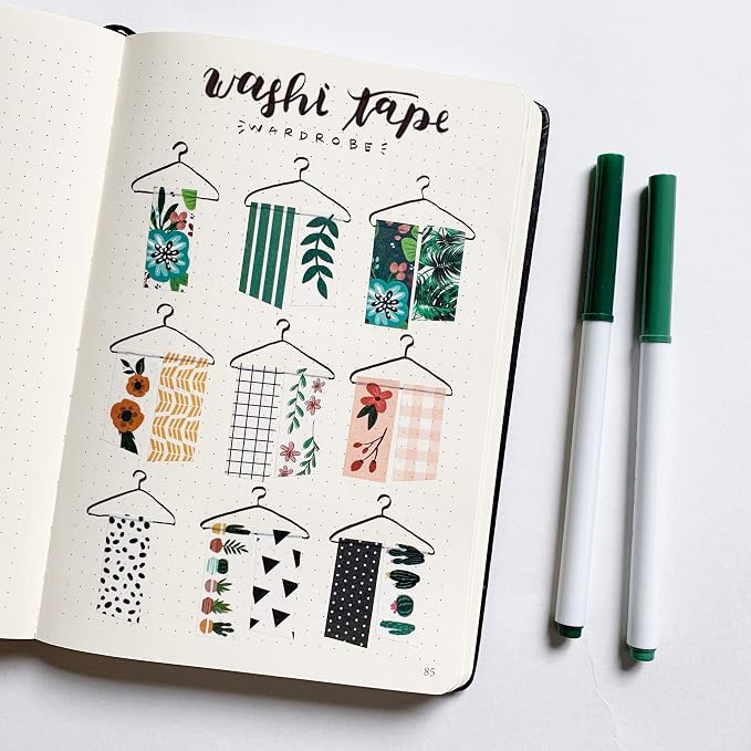 ZYNSHE Washi Tape Set of 16 Rolls of 15 mm Wide Cute Decorative Washi Tape for Journaling, Scrapbook, Washy Crafts, Bullet Journals, Planners, DIY Décor, Gift Wrapping, Craft Supplies (Meadow)