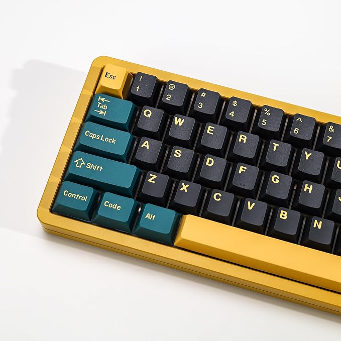 MarrsGreen PBT Double Shot Keycap Set,176 Keys Dark Green Custom Key Cap Keycaps 60 Percent Cherry Profile Keycaps for 61/64/68/84/87/100/104/108 Mechanical Keyboard
