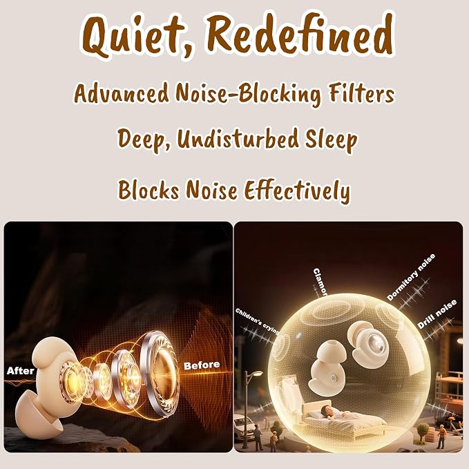 Ear Plugs for Sleeping, 45dB Noise Cancelling Ear Plug with 8 Tips, Silicone Reusable Earplug with Case, UltraComfy Ear Plugs for Noise Reduction for Concerts, Side Sleeper, Focus, Snoring