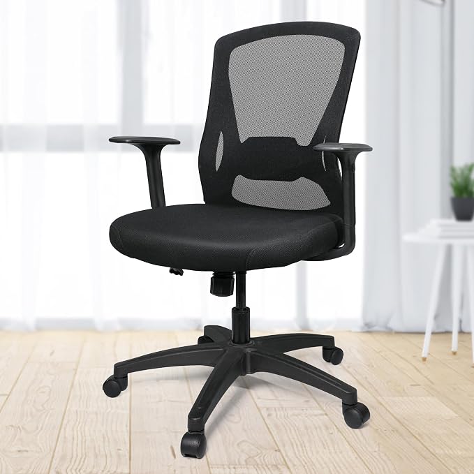 Ergonomic Swivel Large Cushioned Computer Office Desk Task Chair with Adjustable Height for Heavy People Work