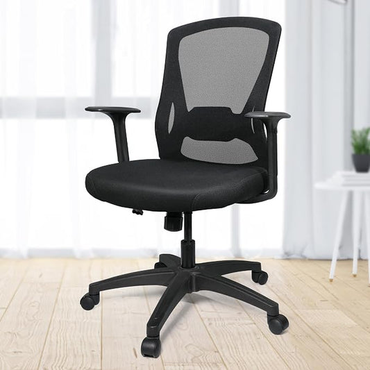 Ergonomic Swivel Large Cushioned Computer Office Desk Task Chair with Adjustable Height for Heavy People Work