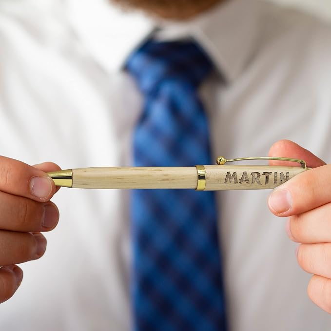 My Personal Memories Custom Engraved Ballpoint Pen with Personalized Case - Wood Pen Set for Lawyers, Doctors, Teachers, Graduates, Students (Maple)