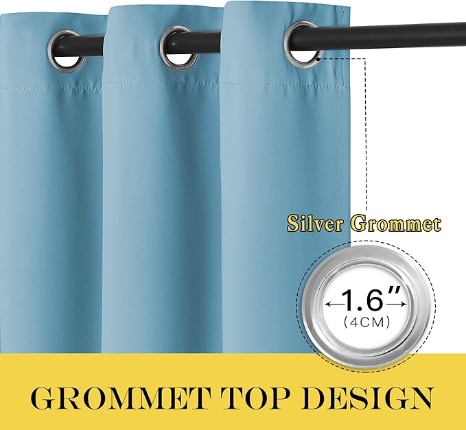 NICETOWN Insulated French Door Curtain - Extra Wide Room Darkening Noise Reducing Vertical Panel Drape for Cottage/Hall (Teal Blue, W100 x L95, 1 Panel