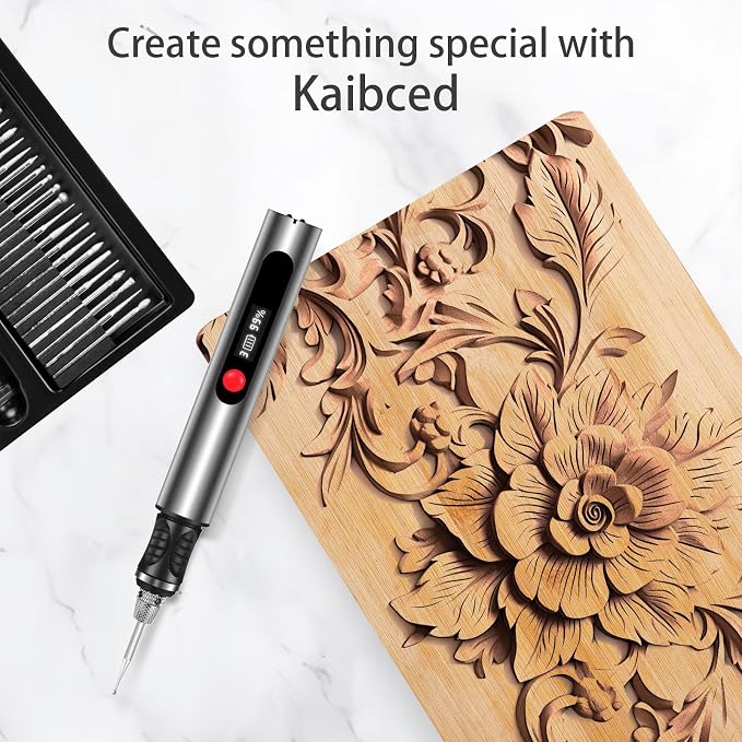 Engraving Pen, Ultimate Cordless Engraving Pen for Artists & DIYers - Engrave 60+ Surfaces - Beginner Friendly- 30 Bits & Mastery Guide (Silver)