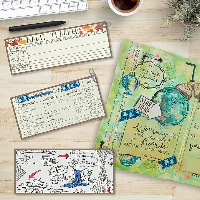 Wanderings Dotted A6 Size Travelers Notebook Inserts | 4.1" x 5.8" (10.5 x 15cm) | 100 GSM Paper | 3 Hand-sewn Booklets/180 Pages | Travelers Notebook Refills for Journals, Diaries, Planners