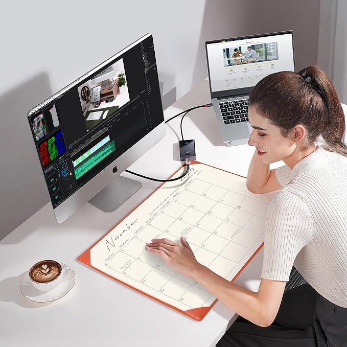Gannyfer Large Desk Calendar 2026-2027 with Desktop Mat, Simplified 22" x 17" Desktop Pad Calendar, 18 Month Table Calendar from Jul 2026 to Dec 2027 (Orange Color)