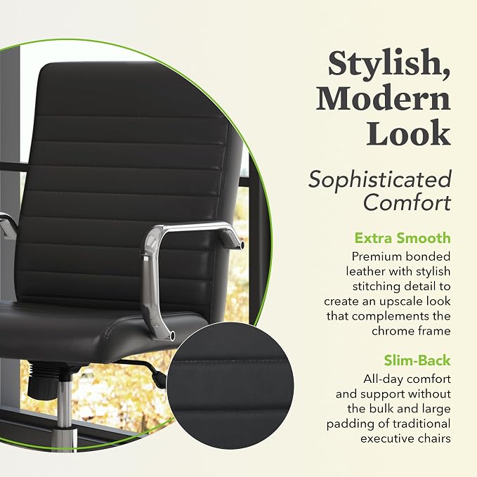 HON Sadie Executive Ergonomic Office Chair, Desk Chair Comfy, Black