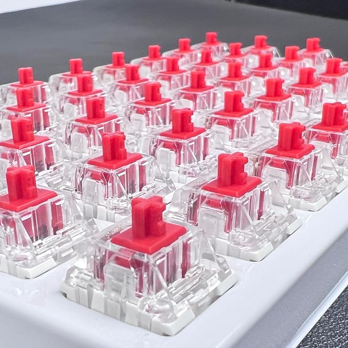 Mechanical Gaming Keyboard Red Switches,3 Pin 50gf RGB SMT Linear Switch,Dustproof and Waterproof Switch (Red,108PCS)