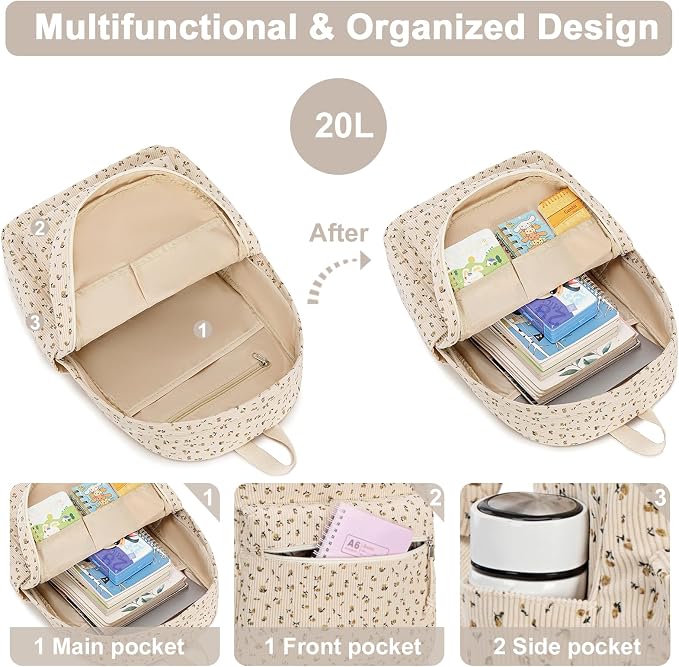 BTOOP School Backpacks for Teen Girls Bookbags Lightweight Kids Backpack School Bags Set with Lunch Box Pencil Case