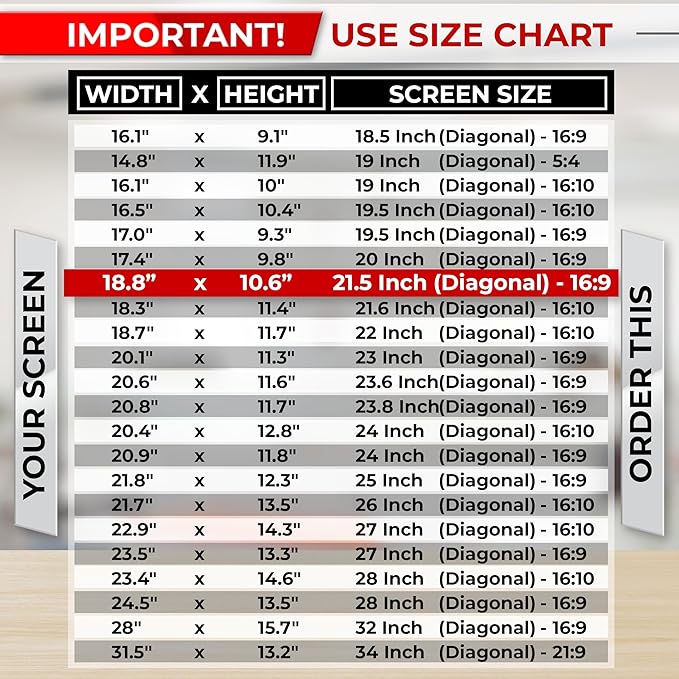 21.5 Inch 16:9 Computer Privacy Screen Filter for Monitor - Privacy Shield and Anti-Glare Protector