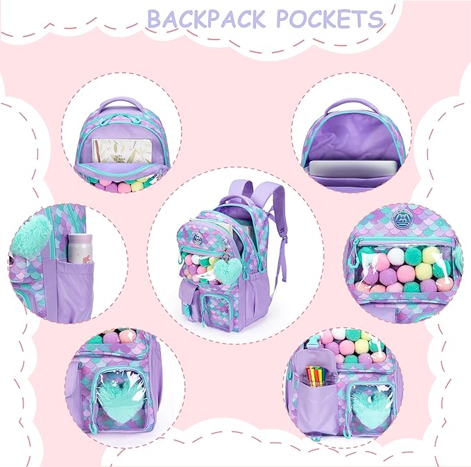 Cute Backpack for Girls Aesthetic Backpack School Backpack for Girls Backpack with Lunch Box Back to School Supplies