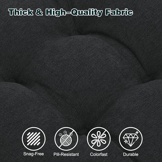 baibu Memory Foam Small Recliner Cushions with Lumbar Support Pillow Set, 18x16x4 Inch Dual-Layer Design Non-Slip Recliner Seat Cushion & Back Support Pillow for Reduce Hip & Lumbar Pain, Black