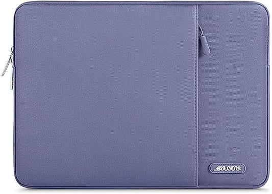 MOSISO Laptop Case 16 inch, 15-15.6 inch Laptop Sleeve Compatible with MacBook Pro 16 M5 M4 M3 M2 M1, HP Acer Dell Lenovo ASUS, Polyester Vertical Computer Sleeve Bag with Pocket, Lavender Gray