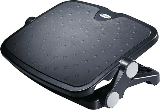StarTech.com Under Desk Foot Rest - 18in x 14in - Adjustable Height and Angle - Foot Stool - Footrest for Desk - Office Foot Rest , TAA (FTRST1)
