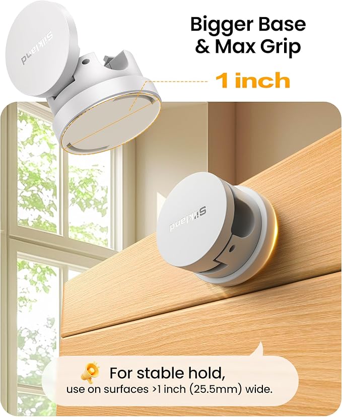 Silkland 6 Pack Snap-Lock Cable Clips, 360° Rotatable Cord Holder for Desk | Anti-Pull-Out Cord Organizer, Adhesive Phone Charger Holder Cable Management For Nightstand Wall Car, Home Office Accessories