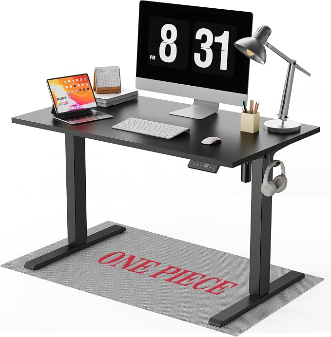 WALKINGDESK 40x24 Inches Whole Piece Electric Standing Desk, Seamless One Piece Height Adjustable Sit to Stand up Desk for Home Office, Ergonomic Computer Workstation, Black