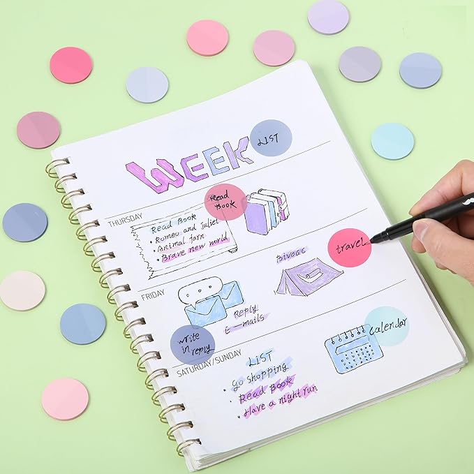 Mr. Pen- Transparent Sticky Note Set, 560Sheets, Colorful, Round Transparent Sticky Notes Set, Stocky Notes for Bible Journaling