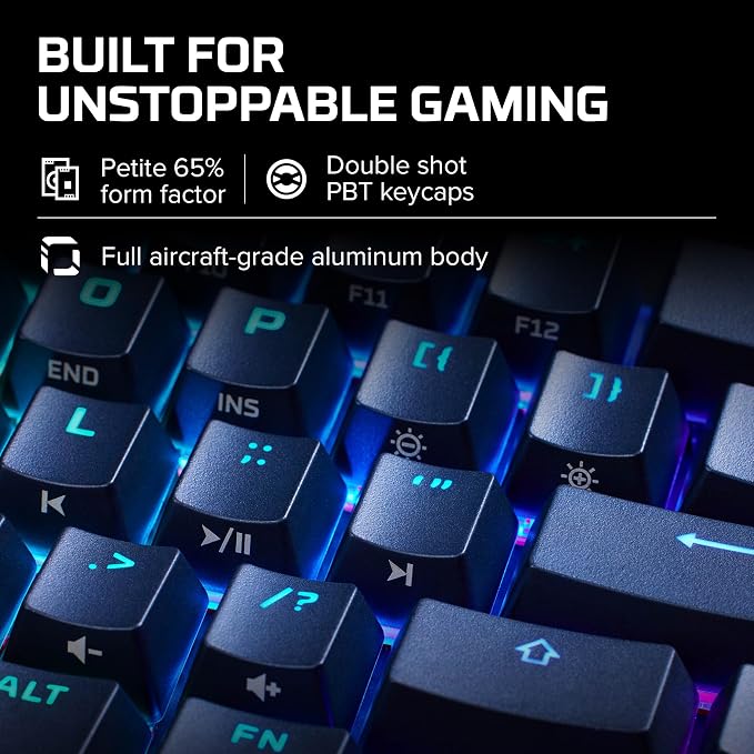 HyperX Alloy Origins 65 - Mechanical Gaming Keyboard – Compact 65% Form Factor - Linear Red Switch - Double Shot PBT Keycaps - RGB LED Backlit - NGENUITY Software Compatible,Black