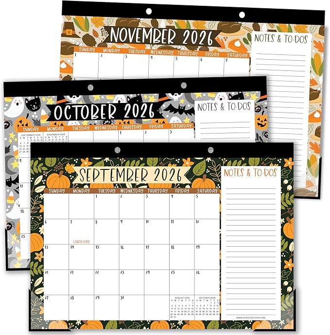 Hadley Designs Large Teacher Desk Calendar 2026-2027 - Desktop Calendar 2026, 18-Month Desk Calendars for Home, Office & Classroom, Cute Classroom Must Haves, Back to School Teacher Gifts