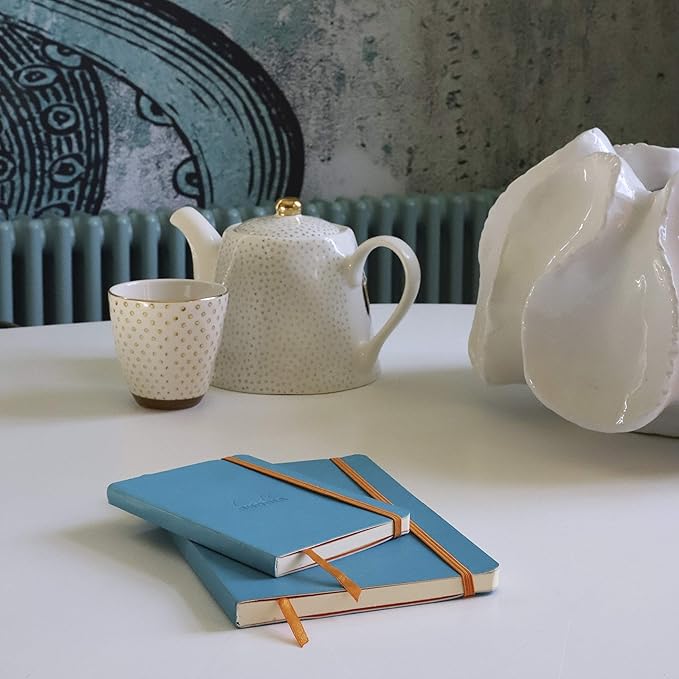 Rhodia Rhodiarama SoftCover Notebook - 72 Dots Sheets - 4 x 5 1/2 - Turquoise Cover