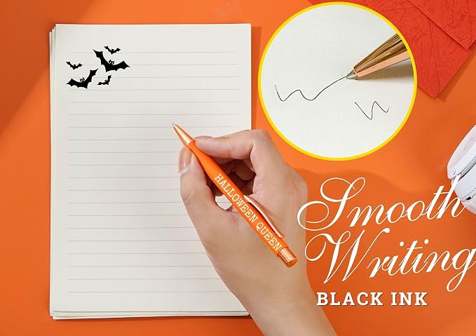 InnoBeta Halloween Gifts for Women Hostess Adult, Ballpoint Pen Set of 4 for Party Supplies, Decorations, Halloween Queen