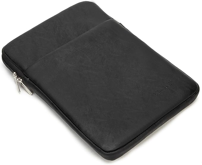Kinmac 360° Protective Vertical Laptop Sleeve Case Cover Bag (Black PU, 15.6 inch-16 inch)