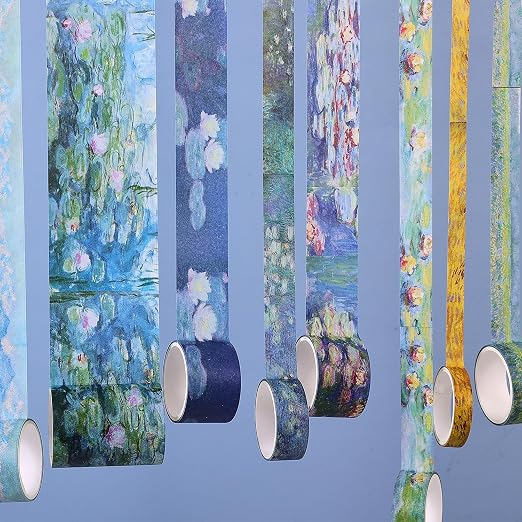 PAGEMORE 32 Rolls Washi Tape Set, Colored Van Gogh Patterns Decorative Masking Tape, Vintage Artists Tapes for Journaling, Junk Journal, DIY Craft Projects, Scrapbooking Supplies Decor