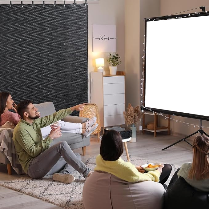 HOMBYS Large Sound Dampening Blanket, 80" x 72" Sound Absorbing Panel with Grommets for Wall Hanging, Noise Reduce Curtains for Recording Studio Use and Basements, 80" x 72", Black