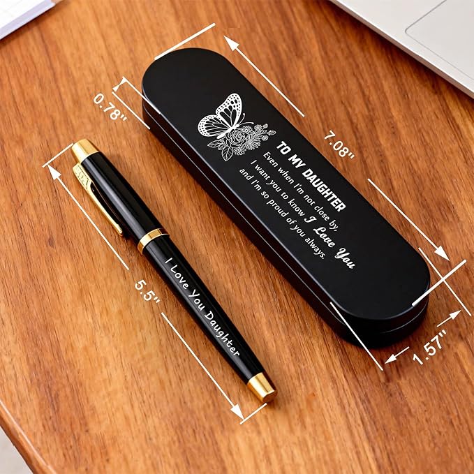 TANWIH To My Daughter Gifts - Engraved Pen Gift Set for Daughter - Daughters Mothers Day Birthday Graduation Gifts from Mom Dad