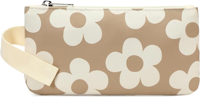 Bluboon Teens Backpack Set Girls School Backpack Lunch Box Pencil Bags Student Bookbags 3 in 1 (Beige Large Flower 157 Brown)