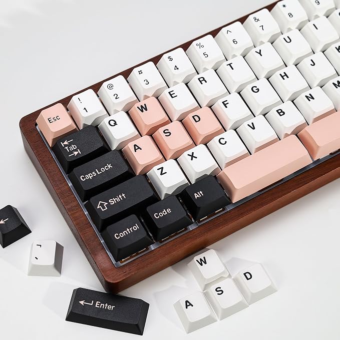 Olivia Female keycaps PBT Double Shot Keycap Set,174 Keys Pink Keycaps 60 Percent Cherry Profile Keycap for 61/64/68/84/87/100/104/108 Mechanical Keyboard