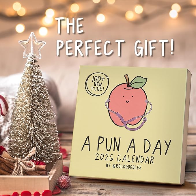 Rockdoodles 2026 Punny Day-to-Day Calendar | Funny Daily Desktop Calendar Christmas Stocking Stuffer Gift for Home or Office, Daily Tear Off Pages With New Puns | A Pun A Day by Rockdoodles
