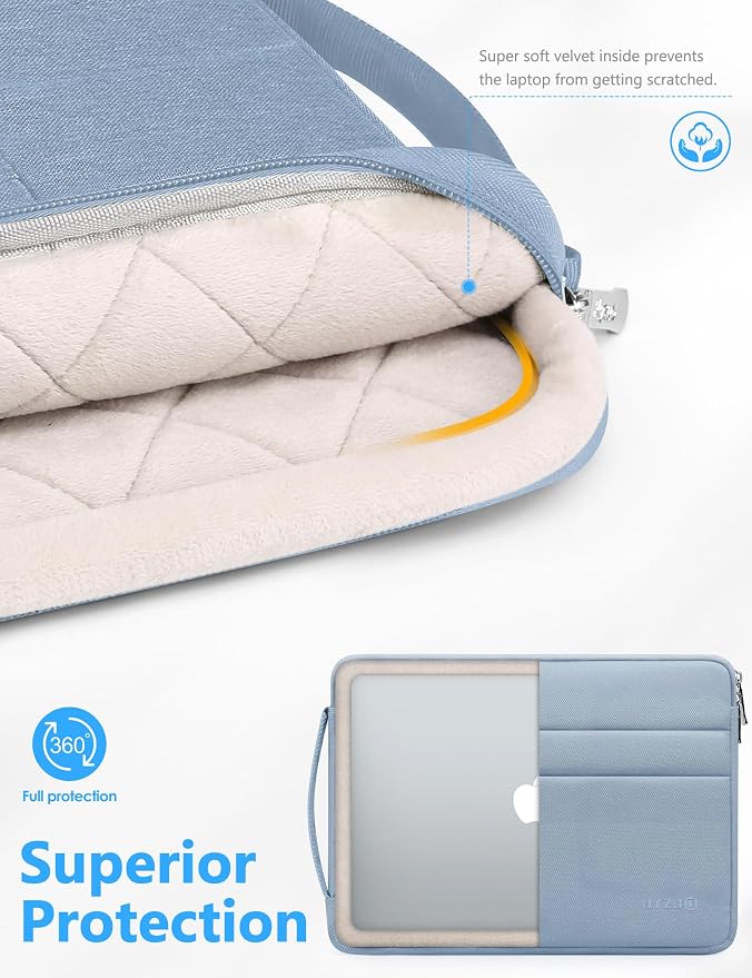 HYZUO 13 Inch Laptop Case Sleeve Bag for MacBook Air 13 M5 A3449 M4 M3 M2 M1 2026-2018, 13" MacBook Neo 2026 A3404, MacBook Pro 13 M2 M1 2026-2016, iPad Air/Pro 13, Surface Pro, XPS 13, Pale Blue