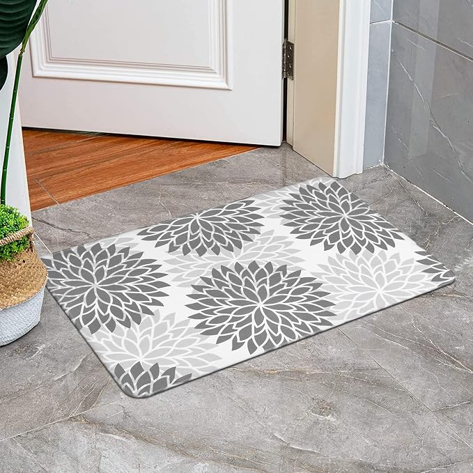 HEBE Anti Fatigue Kitchen Rugs Set of 2, Cushioned Kitchen Mats for Floor | Non Slip Washable Kitchen Runner Rug Set, Floral Stain Resistant Waterproof Comfort Mat Carpet for Sink, Standing Desk
