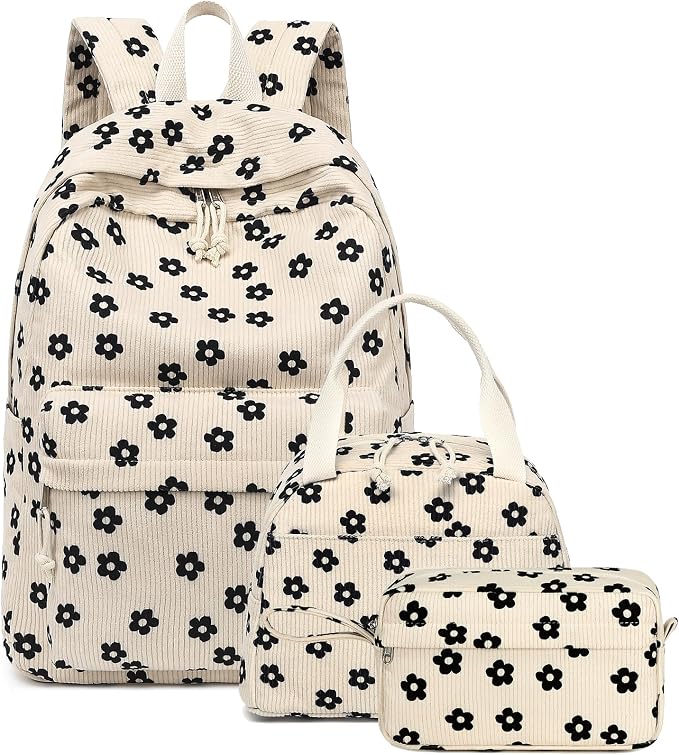 Bluboon Teens Backpack Set Girls School Backpack Lunch Box Pencil Bags Student Bookbags 3 in 1